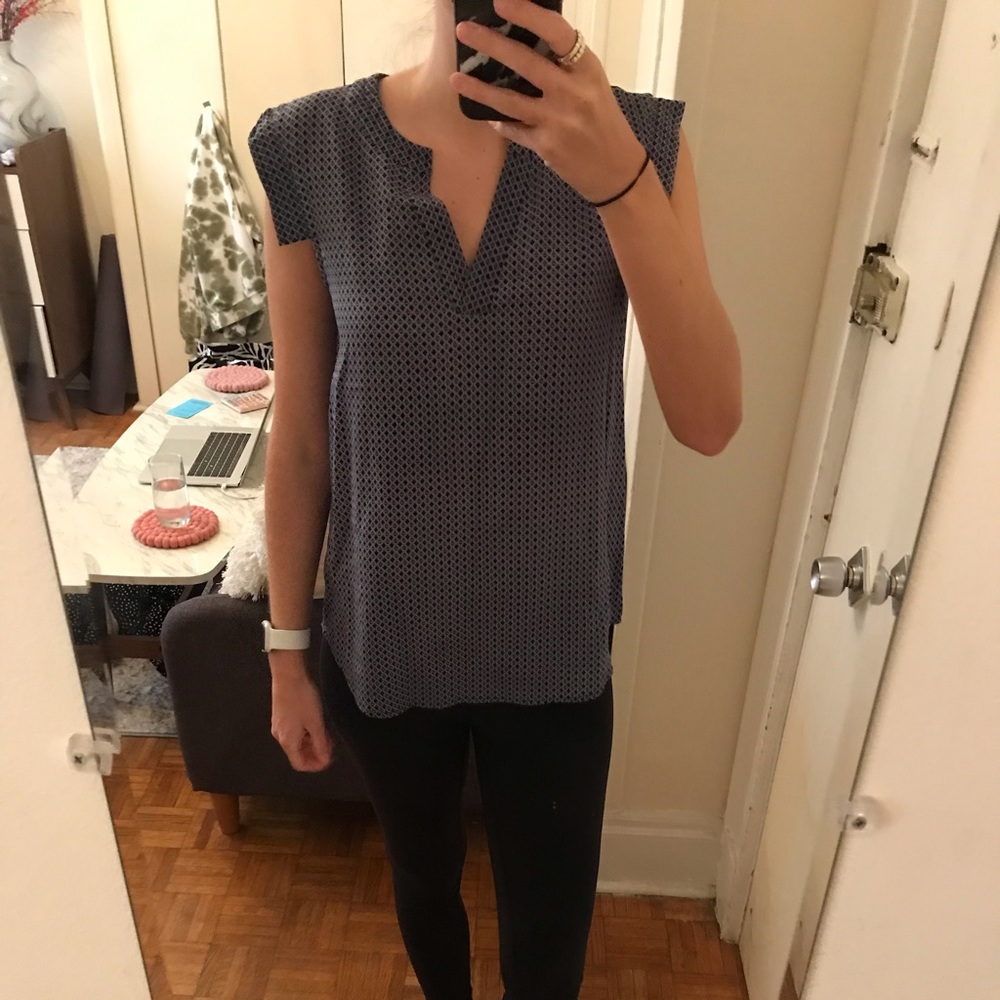 J.Crew Navy Printed Blouse Tank